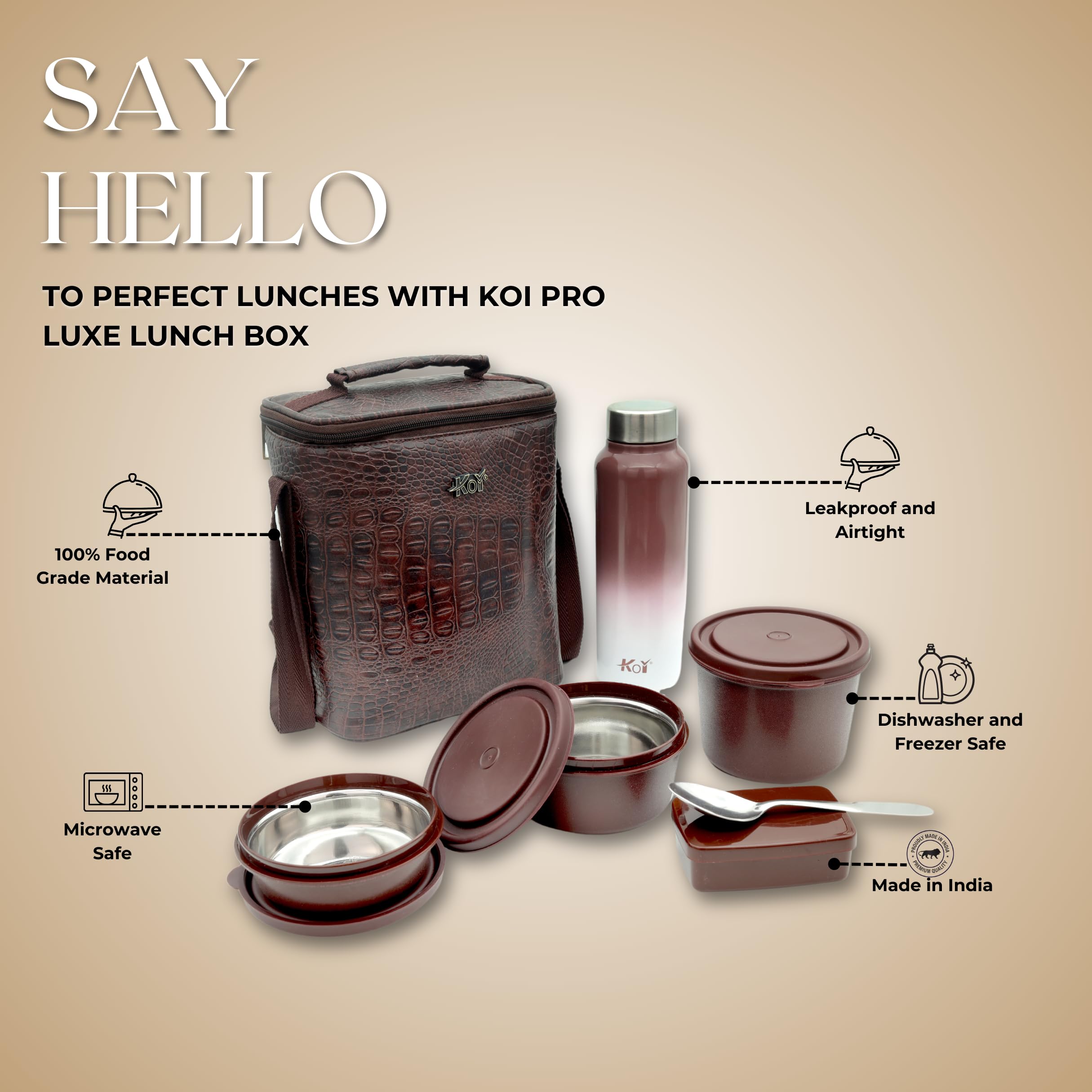 Buy KOI Luxe Lunch Box Set with Insulated Bag and Steel Cutlery